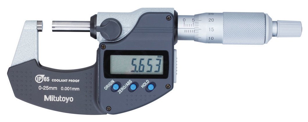 Mitutoyo 293-340-30 Digimatic Micrometer, 1" Ratchet Stop w/o SPC