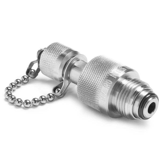 Ralston QTFT-4MS0-AN-QD 1/2" Male 37 Degree Flare Quick Test Fitting with Cap and Chain